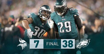 Final score: Vikings 7 - Eagles 38